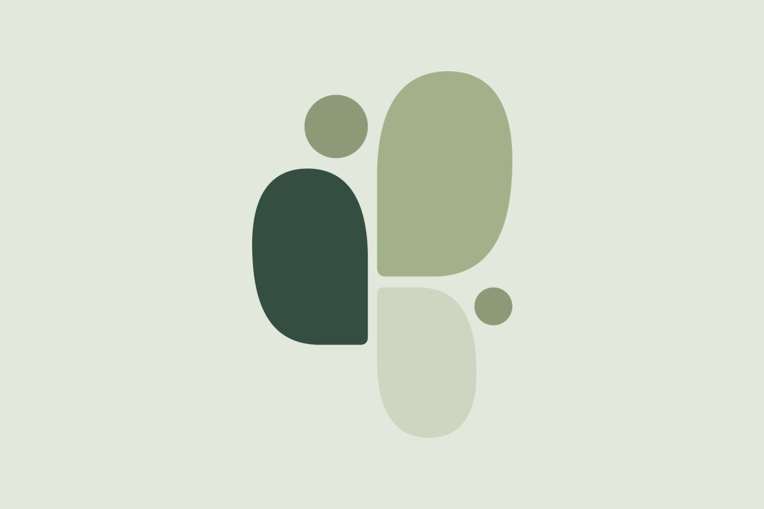Das aus den Logoformen abgeleitete Muster in den drei Grüntönen